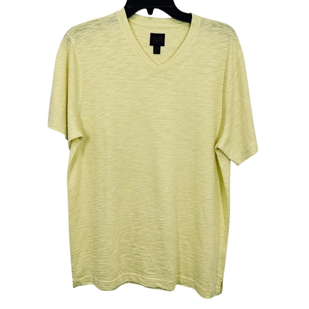 14th & Union Nordstrom Light Yellow Cotton Lightweight V Neck Shortsleeve Medium